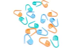 20Pcs Colorful Reusable Plastic Markers Holder Needle Clip Craft Mini Knitting Crochet Locking Stitch Sturdy Random Color Con