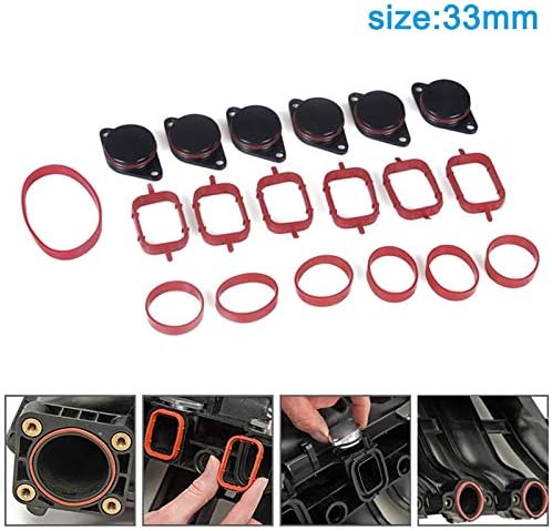 2018 1 Set 22/33Mm Swirl Flap Blanks Bungs With Intake Manifold Gaskets For Bmw M47 E46 320D 330D 525D Csl88 (33Mm)