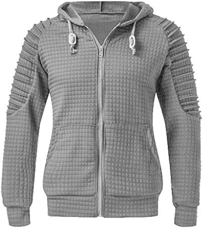 Rikay Zip up Hoody Plaid Mens Small - 5XL Cotton Urban Hooded Jacket Plus Size 5 Colors