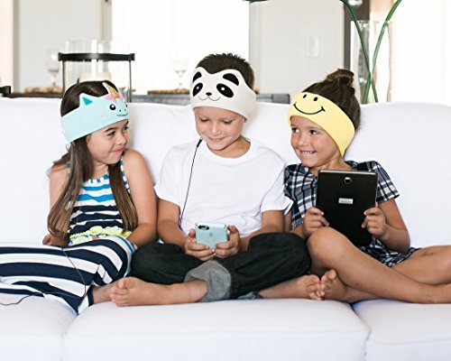 CozyPhones Kids Headphones Volume Limited with Ultra-Thin Speakers Soft Fleece Headband - Perfect Children's Earphones for Home and Travel - Bunny - Thumbnail 5