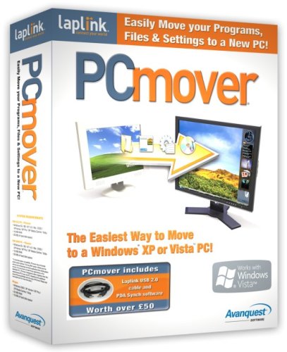 Laplink PC Mover (2007) (with USB 2.0 cable) (PC CD)