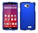 Blue Protective Protex Hard Snap-On Rubberized Cover Case + Atom LED Keychain Flashlight for LG Transpyre VS810PP (Verizon Wireless)