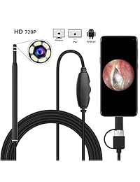 Oreja Otoscope, FONTAR Cámara de Oreja 720P HD Oreja Ámbito 3 en 1 USB Oreja Limpieza Endoscopio, Inspección Digital Otoscopio con 6 LED ajustables para OTG Android Micro USB PC ...