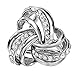 VIEEL Elegant Modern Simple Design Women's Triple-ring Diamante Metallic Silk Scarves Clip Scarf Ring Chiffon Buckle (silver)