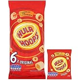 Hula Hoops Brand Snack, Potato Chips-and-Crisps, 24g x 6 per Pack, Original, Cooked with Sunflower Oil, No Artificial Flavors, Colors, or MSG, Suitable for Vegetarians