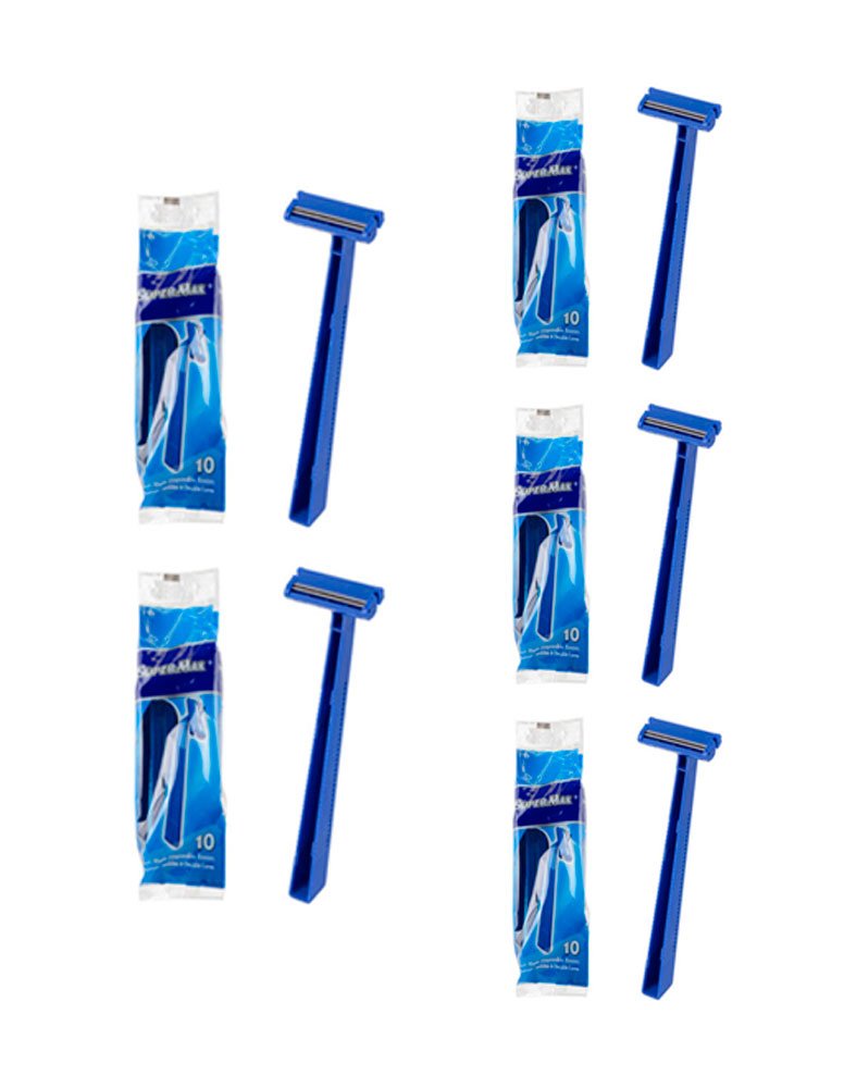Super Max Men's Disposable Razors Twin Blade Shavers Bulk