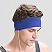 Fashion Adjustable Breathable Cotton Sports and Sleep Headband Headphones Pure Color Logo Invisible- FIRIK- Blue