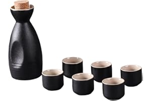 Generic Ceramic Sake Cup Set Traditional Ornament with 6 Cups Slot Design Crafts Drinkware Durable for Home Drawer