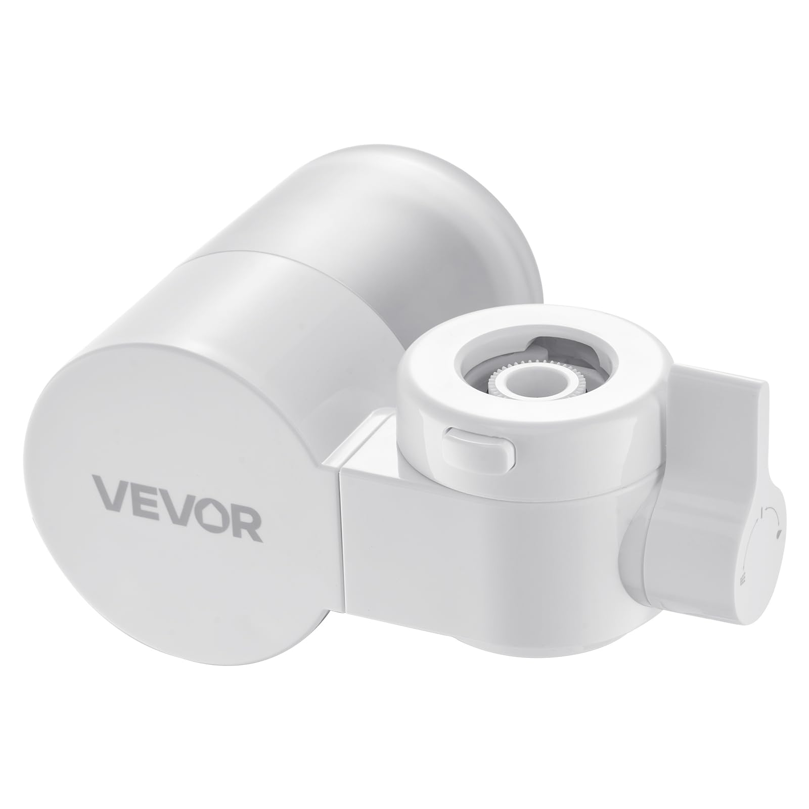 Photo 1 of VEVOR Faucet Mount Water Filter, Horizontal Water Purifier for Sink Tap, Carbon Fiber Filters, Removes Chlorine Lead with 1 Filter, Fits Most Kitchen or Bathroom Faucets, White