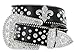 50124 Rhinestone Belt Fashion Western Crystal Bling Studded Fleur-de-lis Conchos Leather Belt 1-1/2