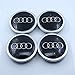 ZZHF1 Wheel Centre Hub Caps 69mm for Audi Badge Emblem 4B0601170A (4Pcs) (Black)