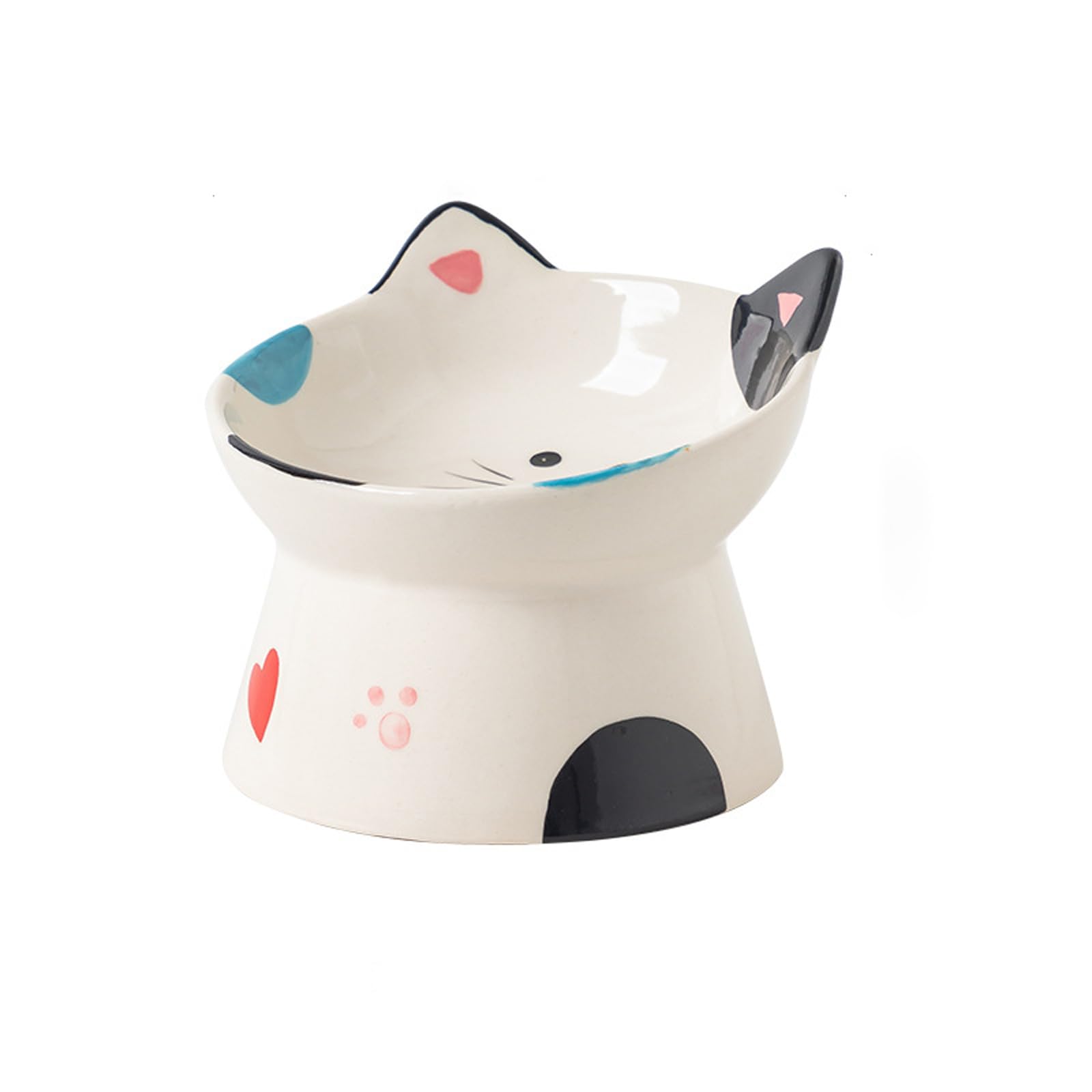 Photo 1 of Cute Ceramic Raised Cat Bowls Elevated Design, 15° Tilted FeederProtect Cat's Spine Anti Vomiting Blow for Flat Faced Cats, Kitten Small Dogs,Raise Tilted Cat Food Bowld Pet Dishes(Black)