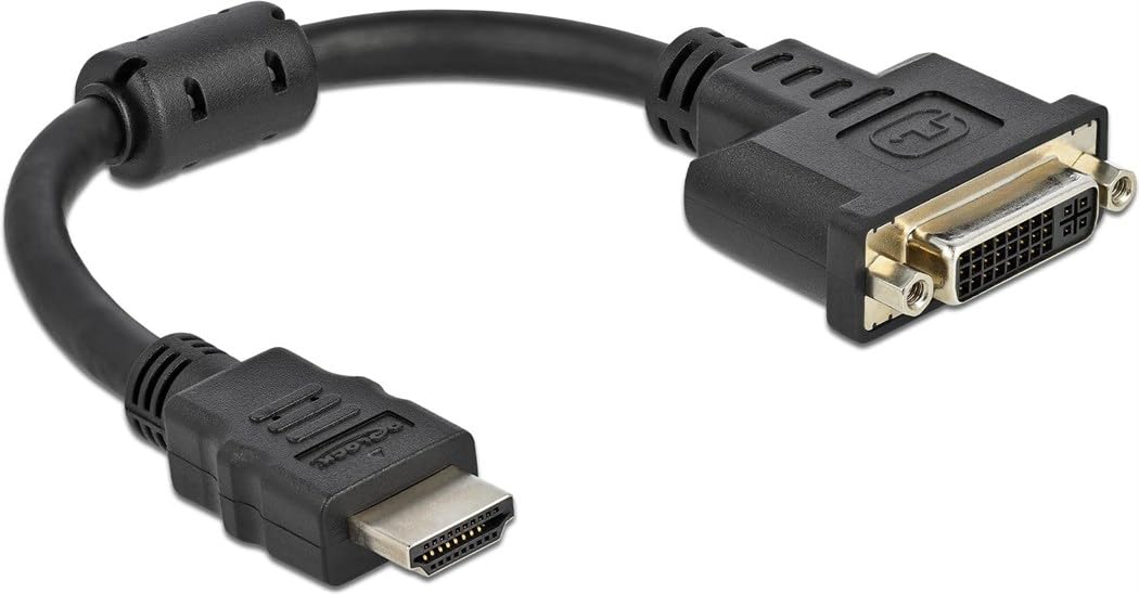 Delock HDMI Male to DVI 24+5 Female Adapter 4K 30Hz 20cm