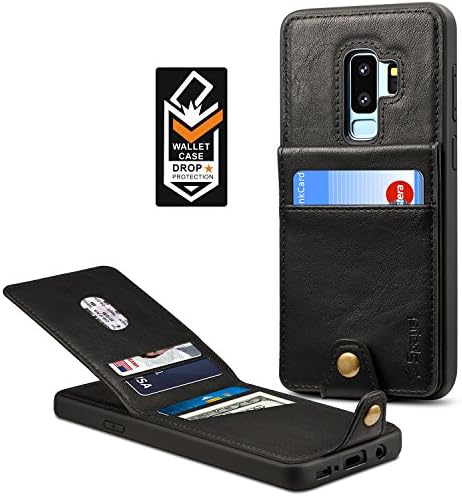 Spaysi Samsung Galaxy S9 Plus Wallet Case for Galaxy S9 Plus Credit Card Case Galaxy S9 Plus Leather Wallet Case Magnetic Closure Kickstand Gift Box for S9Plus (Black)