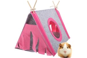 VERTUPET Guinea Pig Hideaway Nest Tent House Rabbit Triangular Hideout Shelter Small Animal Bed, Cage Accessories for Chinchillas Hamster Ferrets Hedgehogs Bunny