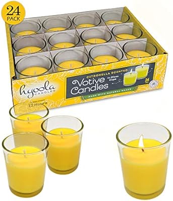 Hyoola Citronella Candle Votives In Glass Cup Indoor And Outdoor