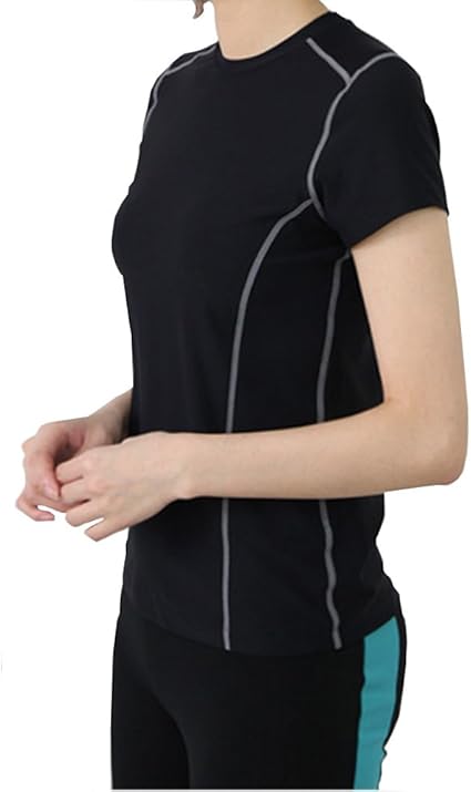 Amazon Daily Nj Ht28 ノーブランド品 レディース スポーツウェア 半袖ｔシャツ ストレッチ性 インナー フィットネス ヨガウェア トレーニング ランニング ジョギング 韓国ファッション ブラック フィットネス トレーニング シャツ 通販