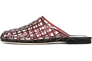 KISSASA Jelly Shoes Women Slip On Mesh Jelly Flats Mules Closed Toe Clear Jelly Sandals Comfort Summer Slides Slippers