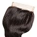 Dinoce Compatible with Longqi Brazilian Virgin Hair Body Wave Lace Closure Free Part, Swiss Lace 130% Density Remy Human Hair 4x4 Closure Hand Tied with Baby Hair Natural Color 14 Inch