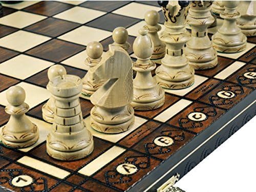 Woodburning Wooden Chess Set - Board 21x21 Inches by WEKAM