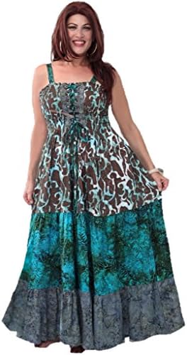 Lotustraders Dress Spaghetti Straps Ruffled Batik P557