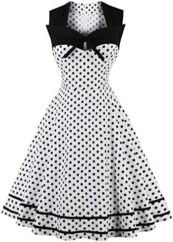Nihsatin Women's Audrey Hepburn Vintage Style Rockabilly Swing Dress