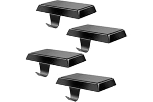 MGahyi Christmas Stocking Holders - Mantel Stocking Hangers Hanging Hooks for Fireplace Stand, Weighted Hangers for Xmas Holiday Decoration (Black, 4)