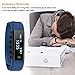 Diggro ID115HR Smart Bracelet Heart Rate Bluetooth 4.0 Sports Pedometer Calorie IP67 Waterproof Sleep Monitor Call/SMS Reminder Sedentary Reminder for Android IOS (Blue)