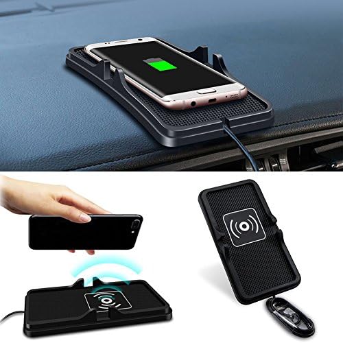 Allstrying Wireless Car Charger, Car Dashboard Phone Holder Pad Holder Silicone Pad Anti Slip Mat Wireless Charger for iPhone X,iPhone 8/Plus Samsung Galaxy S8/S8+, S7/S7 Edge ,LG Nexus4/5/6,Nokia