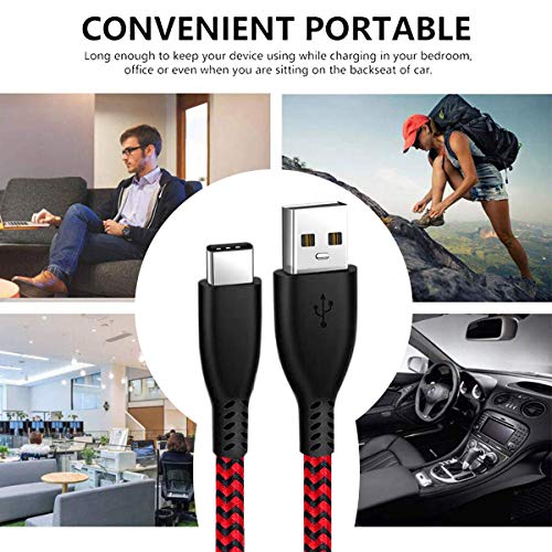 USB Type C Charging Cable 6.6FT 2Pack 3A Nylon Fast Charger Cord for Samsung Galaxy Fold Note 10 9 S8 S9 S10 Plus S10E 10E S10+,S20 Ultra S20+ 20 20+ LG Stylo 5 4 G6 G7 G8 Google Pixel 4 3a 4a XL