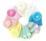 Ema Jane - Pastel Crochet Baby Beanie Waffle Hats with Hair Accessories