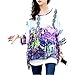 HP95(TM) Women's Bohemian Style Batwing Sleeve Chiffon Beach Loose Shirt (#Purple,X-Large)