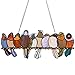 Bieye W10002 Tropical Birds Tiffany Style Stained Glass Window Panel Hangings with Chain, 19