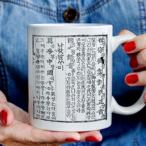 Korean Mug Hangul Hunminjeongeum, Korean script, Hangeul