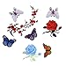 Buytra 11 Pieces Flowers Butterfly Iron on Sew on Patches Embroidery Applique Patches for Jeans, Jackets, Clothing, Bags