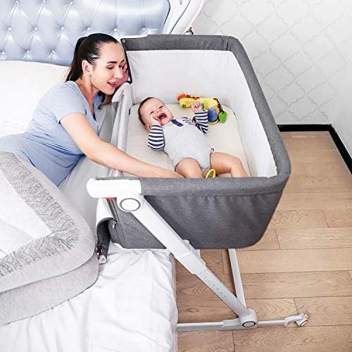 Firares Height & Incline Adjustable Baby Bedside Baby Bed to