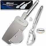 Ice Cream Scoop + Pizza Cutter & Server Premium pack (Solid Scooper for frozen desserts; Sharp Wheel and Serrated blade Pizza Spatula) - durable, safe, very easy to clean