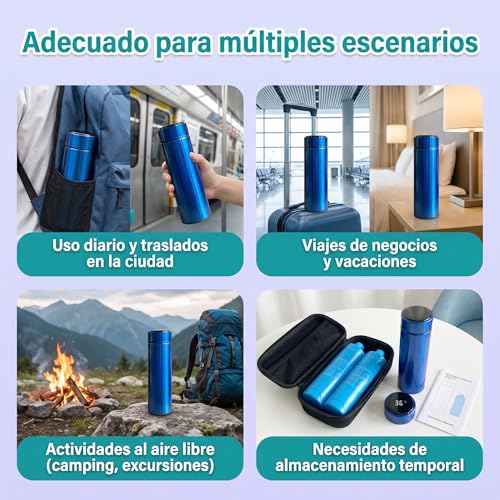 VOURTM Enfriador De Insulina Portátil Con Pantalla Táctil Digital - Hielera Insulina De 60 Horas Con 2 Botellas De Gel Y Bolsa De Almacenamiento Para Viaje Diario, Desplazamientos Y Vacaciones