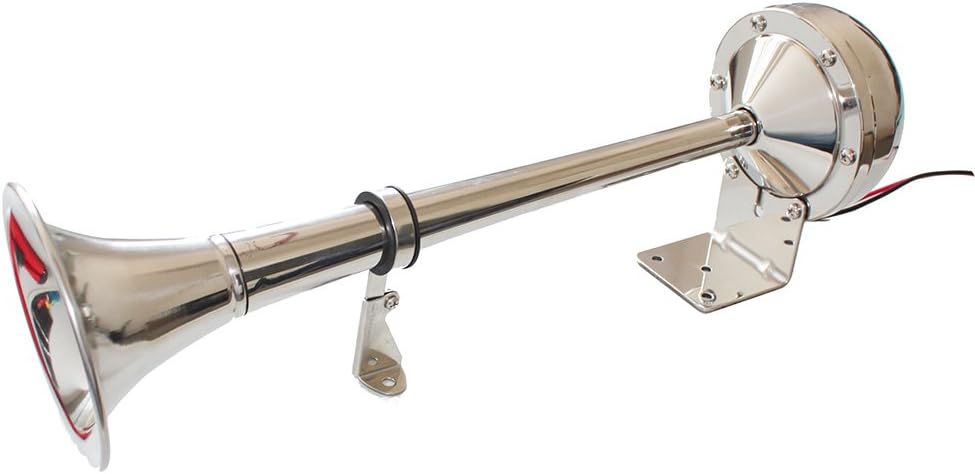 X-Haibei Marine Boat Trumpet Horn 12V Single Electric Stainless Steel Powerful Horn for Truck : Sports & Outdoors