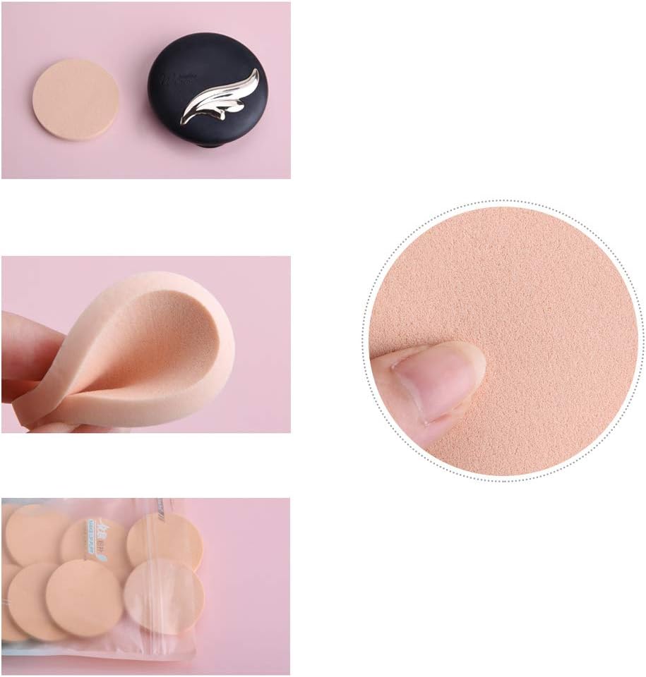 24pcs Make-up Sponges Round Shape Powder Puff, Portable Cosmetic Puff Makeup Foundation Sponge Latex Sponges for Liquid Foundation, Creams, and Powders, Dry and Wet Dual-Use Round, Unisex - Image 4
