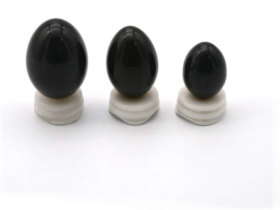 Yoni Eggs for Women, Undrilled Jade Eggs More Safer and Healthier, 3pcs Different Sizes Massage Healing Stone, Natural Nephrite Jade Exercise Eggs, PC Muscles Training and Kegel Exercise Tools