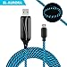 Micro USB Cable Android Charger 3ft, EL-AURORA Visible Flowing LED Neon Light Fast Sync&Charger Cable Cord for Samsung, Kindle, HTC, Nexus, LG, Xbox, PS4, Smartphones and More （Black）