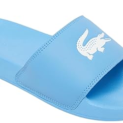 Lacoste Women's Serve Slide, Light Blue Croc, 6