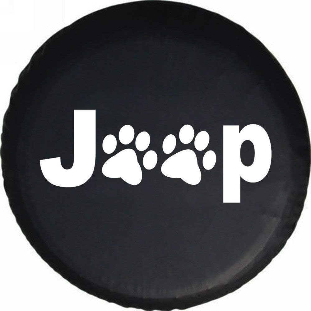 DKIIGAME 30"-31" Spare Tire Cover,Wheel Protectors,Dog Cat Paw Print,Weatherproof Vinyl Leather,for Wrangler Sahara,Hummer H3,Toyota FJ