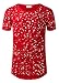 NITAGUT Mens Hipster Hiphop Longline T-Shirt Cotton Star Print Tees Zipper Trim (Large/Chest 39-42, Red)