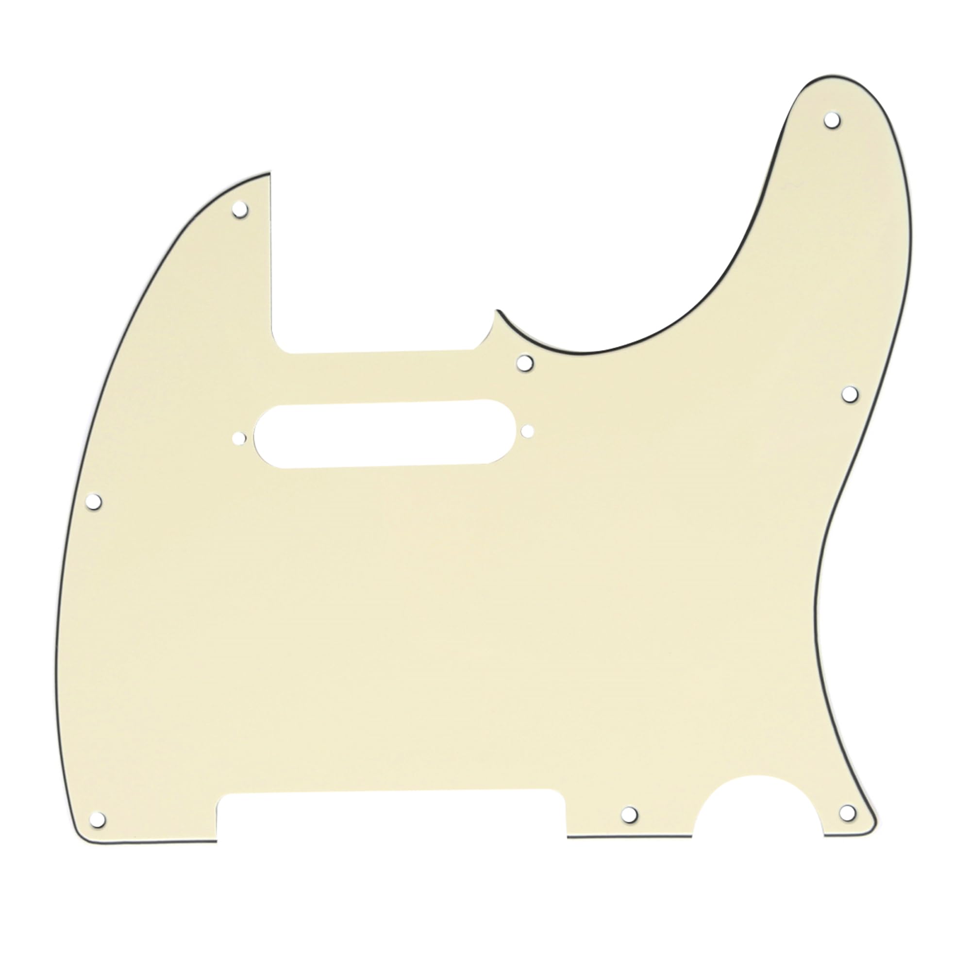 Musiclily 8 Hole Tele Pickguard Scratch Plate for Fender USA/Mexican Standard Telecaster Modern Style Electric Guitar, 3Ply Cream — image 1