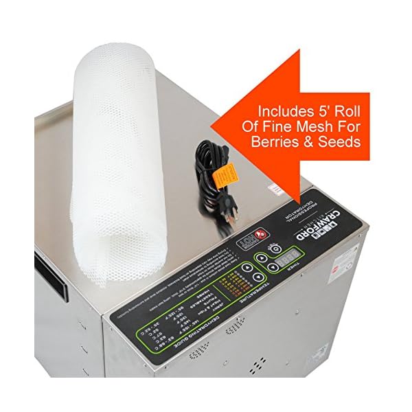 Crawford-Kitchen-Commercial-Food-Dehydrator-Stainless-Steel-Easy-To-Clean-Body-Pro-Quality-Dehydrated-Raw-Food-Jerky-Maker-1000W-Ultra-High-Effieciency-Design