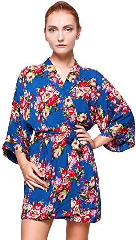 HouseofBrides Bridesmaid Robe, Set Of Robes, Bridal Party Robes, Cotton Kimono Robes, Bride Bridesmaid robess (Plus Size, Navy Blue)