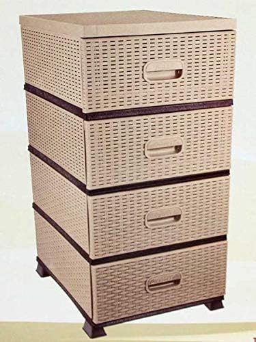 Rattan Effect Tower Of Drawers Organiser Amazon Co Uk Kitchen