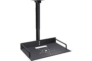 JGPIN Universal Ceiling Mount with Tray, 11.4-22 inches Adjustable, No Hole Installation, Aluminum Alloy, in-Tube Cable Routing, Universal Ceiling Mount for Projector/Camera